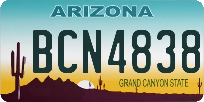 AZ license plate BCN4838