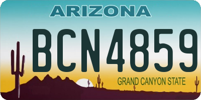 AZ license plate BCN4859