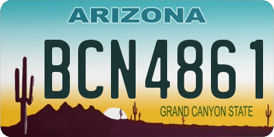 AZ license plate BCN4861