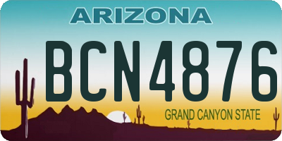 AZ license plate BCN4876