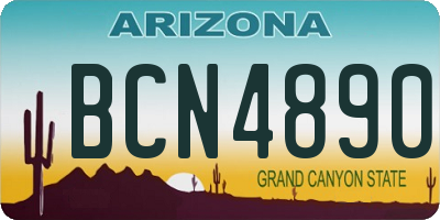 AZ license plate BCN4890