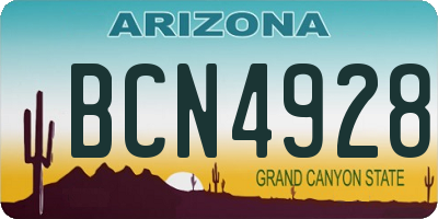 AZ license plate BCN4928