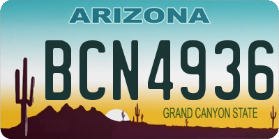 AZ license plate BCN4936