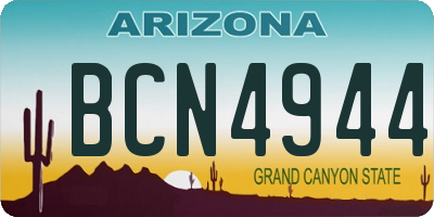 AZ license plate BCN4944