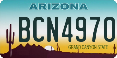 AZ license plate BCN4970