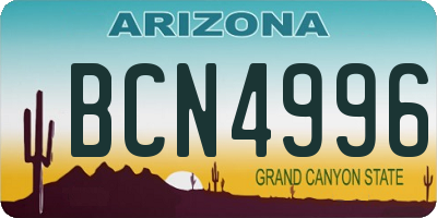 AZ license plate BCN4996