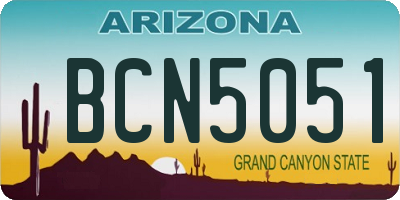 AZ license plate BCN5051