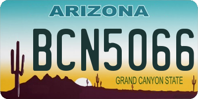 AZ license plate BCN5066