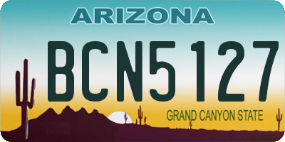 AZ license plate BCN5127