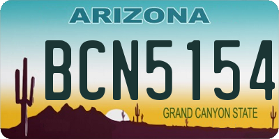 AZ license plate BCN5154