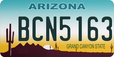 AZ license plate BCN5163