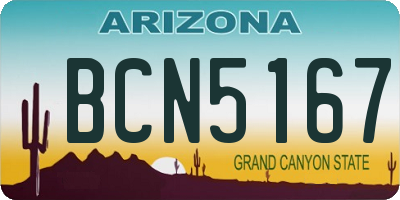 AZ license plate BCN5167