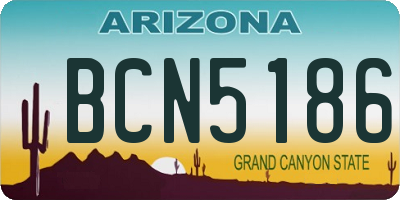 AZ license plate BCN5186