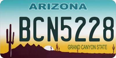 AZ license plate BCN5228