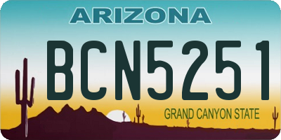 AZ license plate BCN5251