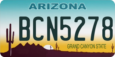 AZ license plate BCN5278