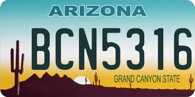 AZ license plate BCN5316