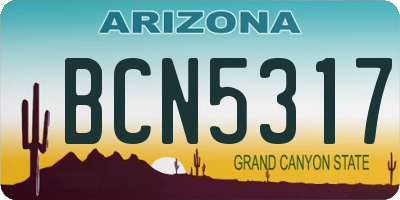 AZ license plate BCN5317