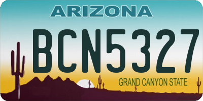 AZ license plate BCN5327