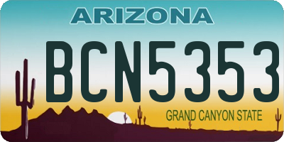AZ license plate BCN5353