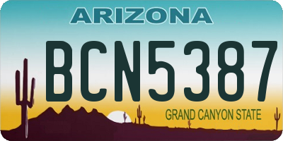 AZ license plate BCN5387