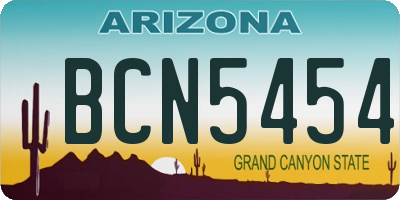 AZ license plate BCN5454