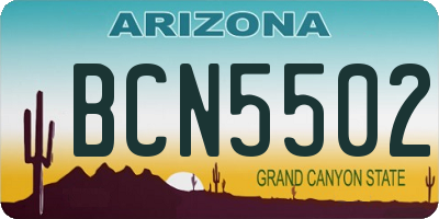 AZ license plate BCN5502