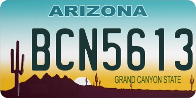 AZ license plate BCN5613