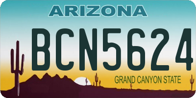 AZ license plate BCN5624