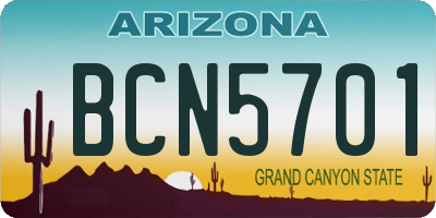 AZ license plate BCN5701