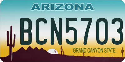 AZ license plate BCN5703