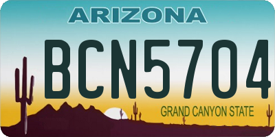 AZ license plate BCN5704