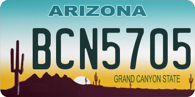 AZ license plate BCN5705