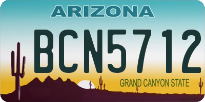 AZ license plate BCN5712