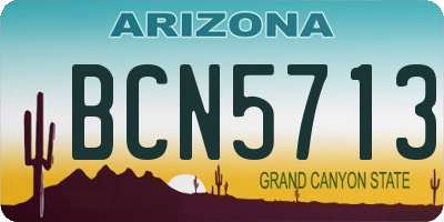 AZ license plate BCN5713