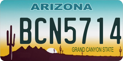 AZ license plate BCN5714