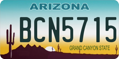 AZ license plate BCN5715