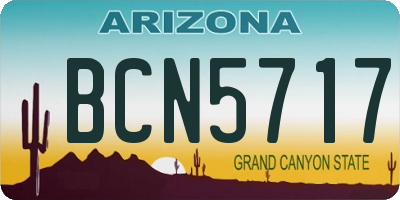 AZ license plate BCN5717