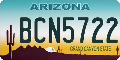 AZ license plate BCN5722