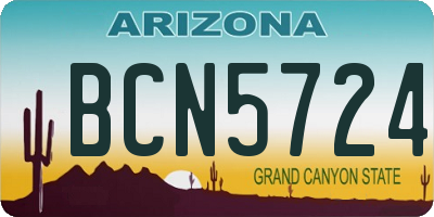 AZ license plate BCN5724