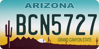 AZ license plate BCN5727