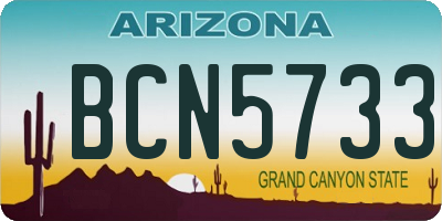 AZ license plate BCN5733