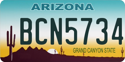 AZ license plate BCN5734