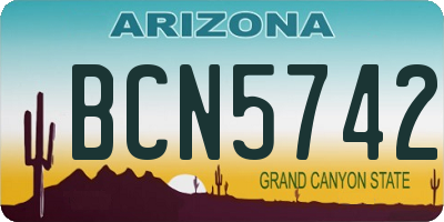 AZ license plate BCN5742