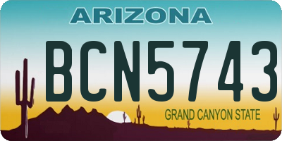 AZ license plate BCN5743