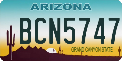 AZ license plate BCN5747