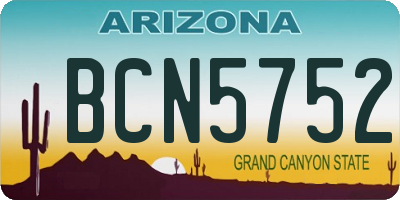 AZ license plate BCN5752