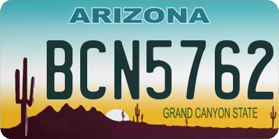 AZ license plate BCN5762