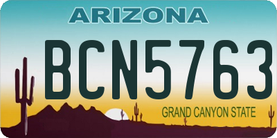 AZ license plate BCN5763