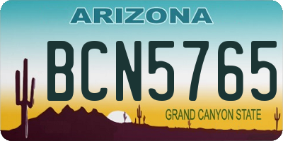 AZ license plate BCN5765